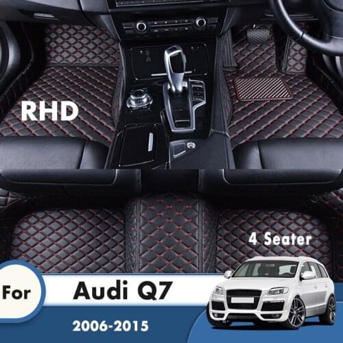 RHD Custom Car Floor Mats For Audi Q7 2015 2014 2013 2012 2011 2010 2009 2008 2007 2006 4 Seater Carpets Car Accessories Covers