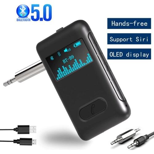 Car 3.5mm Jack Aux Bluetooth 5.0 Audio Receiver Wireless Handsfree Kit Mp3 Speaker Music Adapter with Micro For Car Stereo