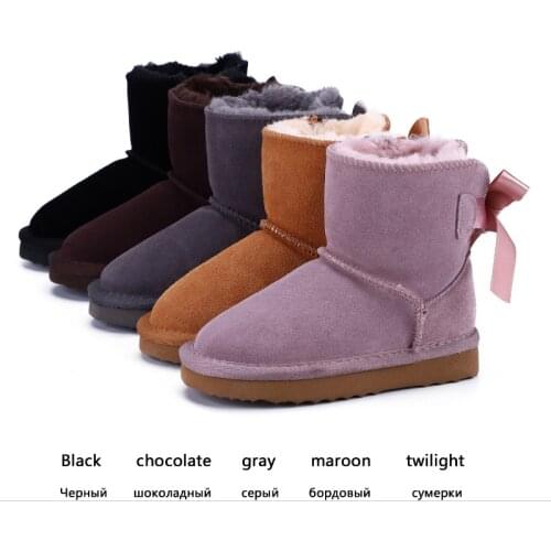 Ankle Winter Boots For Girls Boys Kids Baby Shoes Genuine Leather warm ski toddler boot for baby Fashion new botte fille