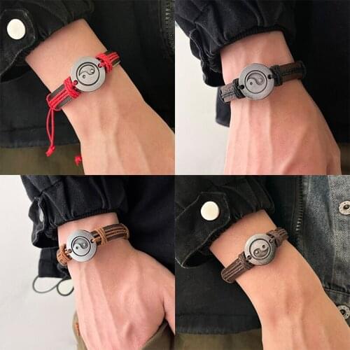 Aprilwell Gothic Chinese style Tai Chi Charm Bracelet For Women Men Wrist Chain handmade Armband Aesthetic Jewelry Accessories