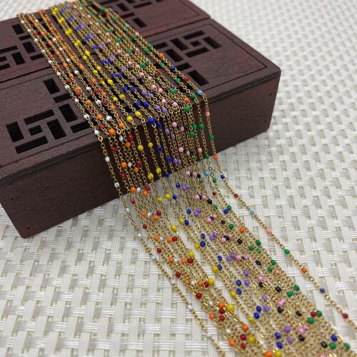 Exquisite Hand-made Gold Wire Copper Chain Wrapped Charm with Rosary Chain Making DIY Jewelry Necklace Bracelet Foot 1 Meter