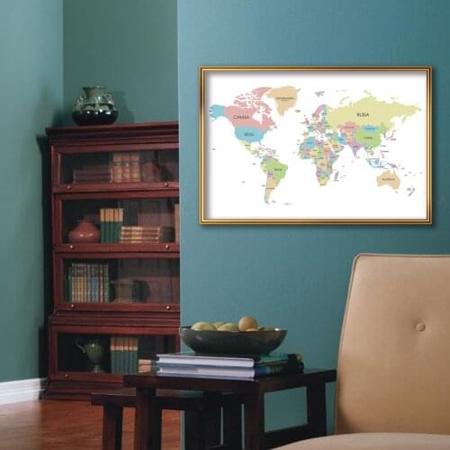 In Spanish The World Political Map A2 Size Wall Art Poster Canvas Painting Living Room Home Decoration Travel School Supplies
