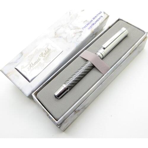 Wings Marble R69 Plaid Fiber Chrome Roller Pen | İsme Special Pen | Gift Pen
