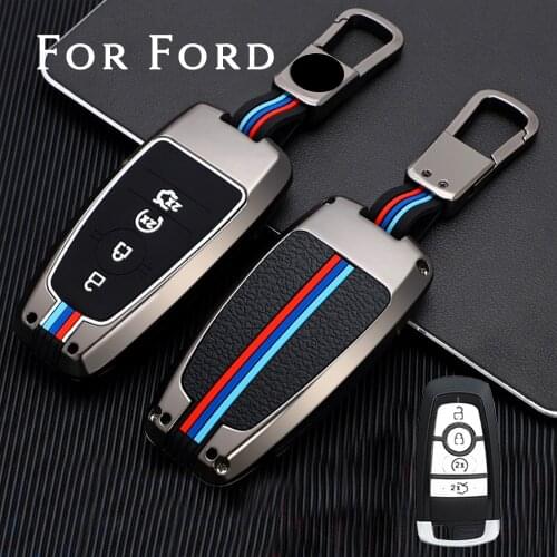 M Style Luminous Alloy Smart Remote Car Key Case Cover For Ford Explorer F-250 Fusion Mustang Accessories Keychain