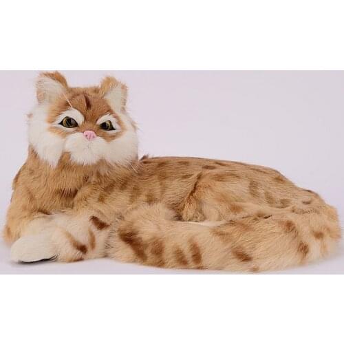 Simulation cat home decorations animal cat model ornaments plush toy doll handicrafts birthday gift 25x20x11cm DY80053