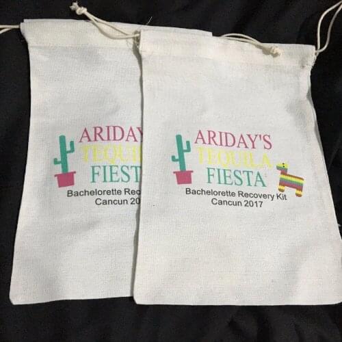 Custom Tequila Fiesta Bachelorette Hangover bridal shower recovery Survival Kit wedding favor gift bags Candy pouches