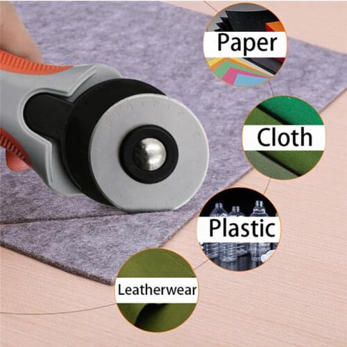 Tailor Supplies 45mm Patchwork Tools Safe Roller Wheel Round Knife Kit For Hand Cutting Leather Fabrics Wheel Knife Rotary Cutt