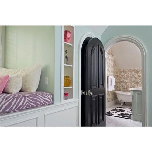 2017 new style shaker square profiles highly durable solid wood door paint grade interior wood door arch entry doors ID1606022