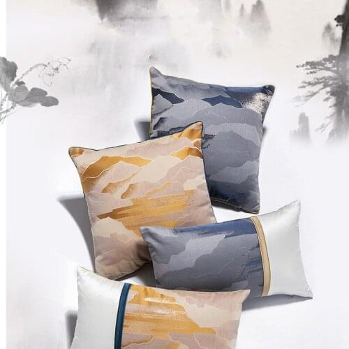 2021 New Polyester Cushion Covers Chinese Traditional Jacquard Decorative Throw Pillows Home Sofa Bed Decor Textile Almofadas