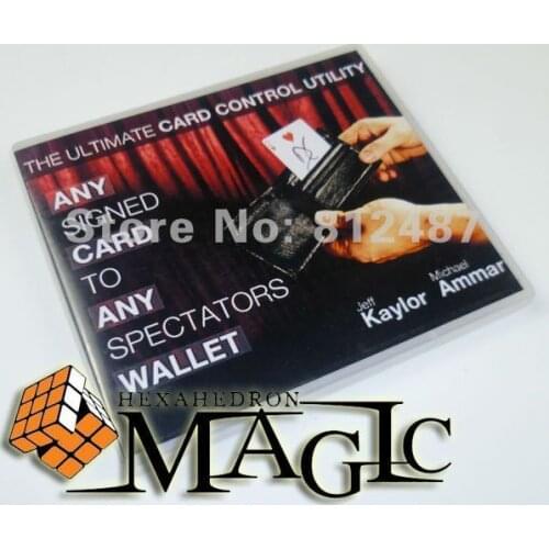 Hot new item Any Card to Any Spectators Wallet - black color GIMMICK street close-up card magic trick product free shipping