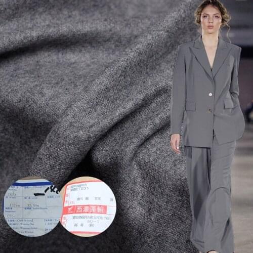 Pearlsilk Japanese Flange Wollen Wool light grey 100%Wool materials Autumn Suits Jacket DIY clothes fabrics Freeshipping