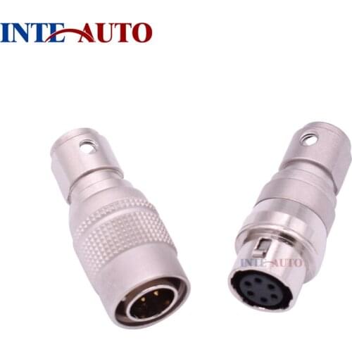 Industrial 6 pins push pull male female connector, compatible Stanexco plug free receptacle, HR10A-7P-6S(73) HR10A-7J-6P(73)