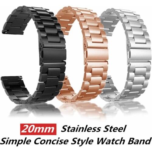 20MM Simple Watch Band for Garmin Vivoactive 3/Vivomove HR Steel Bracelet Strap for Samsung Galaxy Watch 3 41mm/42mm/Active 2 1