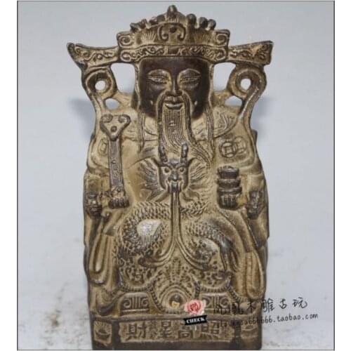 Elaborate Antique collection old copper the god of wealth statue