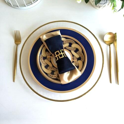 Luxury Blue Old Man Portrait Bone China Dinnerware Set Jingdezhen Porcelain Western Plate Dish Home Decoration Wedding Gifts