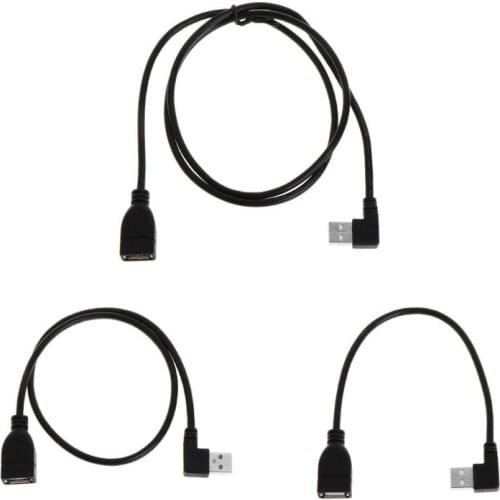 USB Extension Cables 20cm Female Type A USB 2.0 To Right Angle 90 Degree Male Plug Cable Cord Adapter