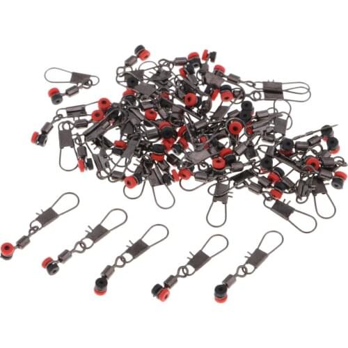 50Pcs Fishing Swivels Snap Barrel Rolling Swivels Pins Connectors Fishing Swivels Snap Fishing Rolling Barrel Swivel