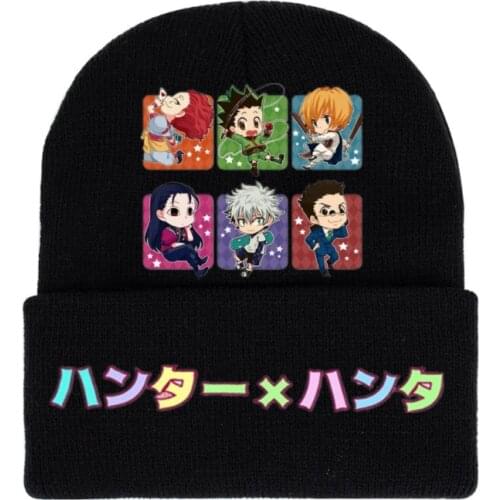 Anime Hunter X Hunter Beanie Knitted Hat Unisex Cotton Props Winter Warm Cap Crown Design Knit Cap