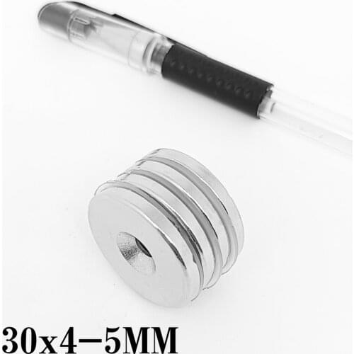 1/2/5/10/15/20PCS 30x4-5 Round Rare Earth Neodymium Magnet 30*4 mm Hole 5mm 30x4 Disc Countersunk Strong Magnet 30x4-5mm 30*4-5