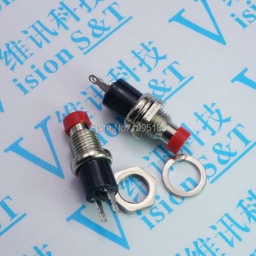 10pcs 26.2MM*7.4MM Red Press the reset switch Momentary On Off Push Button Micro Switch Normally Open NO Door bell switch
