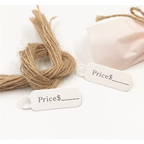 100 pcs 4.5 x 1.5 cm white / Brown Mini cute clothes price tag product description card accepted customization