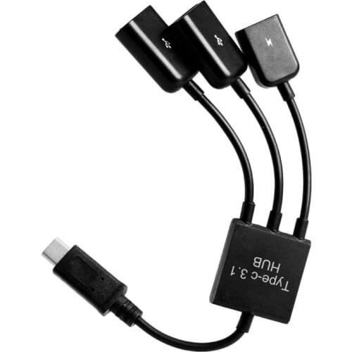 3in1 USB 3.1 Type-C To Micro USB 2.0 Power Charging Host OTG Hub Cable Adapter C26