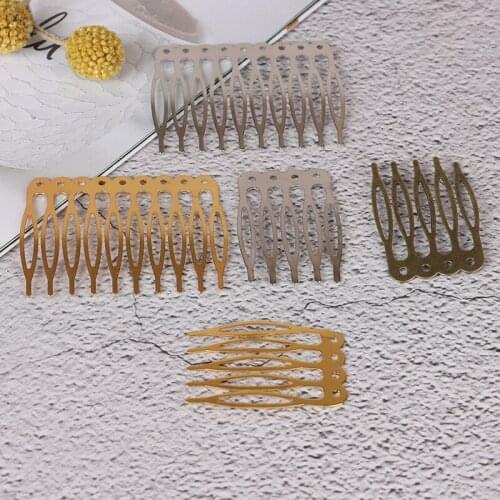 5/10 Teeth Metal Hair Comb Bronze Tone Hair Clips Claw Hairpins DIY Jewelry Findings & Components Wedding Hair Supplies