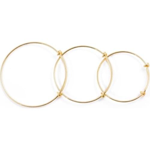 5pcs Gold Copper 50mm 60mm 65mm Adjustable Expandable Kid Cuff Bracelet Bangles For DIY Making