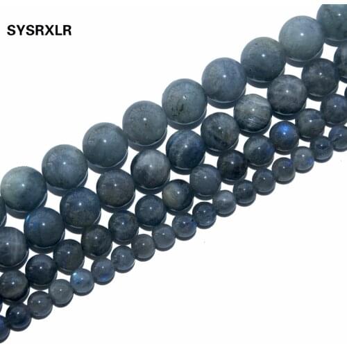 Free Shipping Charm Natural Stone Beads Grey Labradorite For Jewelry Making DIY Bracelet Necklace 6 8 10 12 MM Strand 15