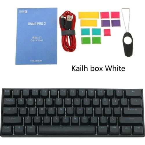 ANNE Pro2 Mini Portable Wireless bluetooth 60% Mechanical Keyboard Red Blue Brown Switch Gaming Keyboard Detachable Cable Kailh