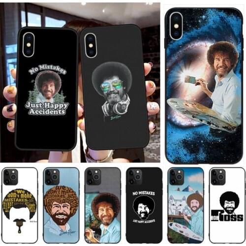 CUTEWANAN Bob Ross No Mistakes Phone Case for iPhone 11 pro XS MAX 8 7 6 6S Plus X 5S SE 2020 XR case
