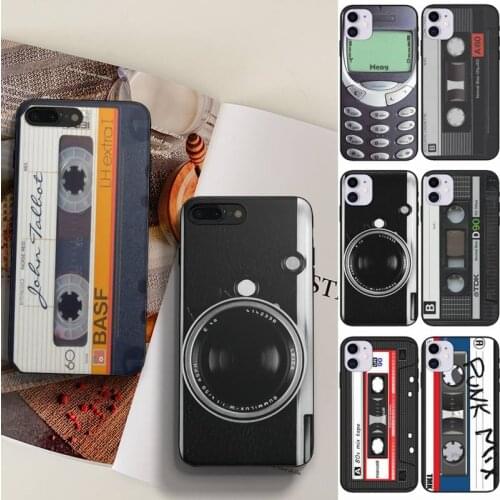 Retro Camera Cassette Tapes Calculator Keyboard Phone Case For Iphone 6 6s 7 8 Plus Xr X Xs 11 12 13 Mini Pro Max