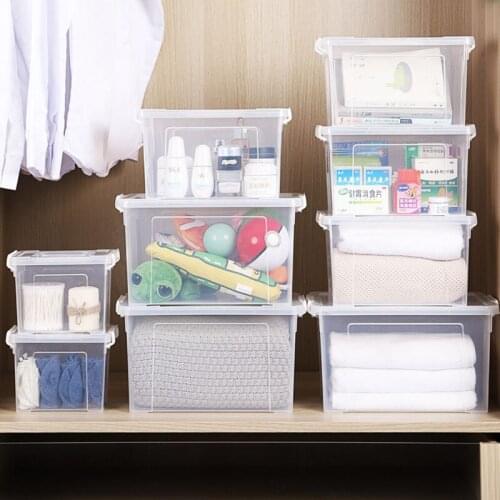 Household Thickened Storage Box Plastic Containers Desk Organizer Storage Bins Clothes Organizer Toy Storage