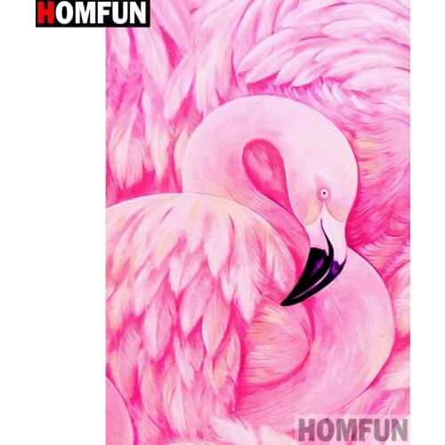 HOMFUN Full Diamond Embroidery "Pink animal" Diamond Painting Cross Stitch Patterns Rhinestone Unfinished Home Decor A14011