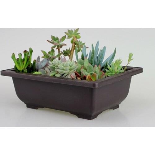 Imitation Flower Pot With Tray For Balcony Decorations Plastic Flower Pots Tray Suitable Imitation Purple Sand Office Bonsai Pot