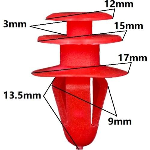 KA LI LI Red Universal Car Door Panels Clips Fasteners Door Trim Board Retainers