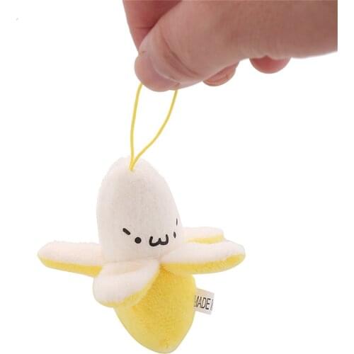 Kawaii Fidget Toys Backpack Accessories Cute Plush Small Bananas Keychain Toys Soft Dolls Gift Toys For Children Kids Adults