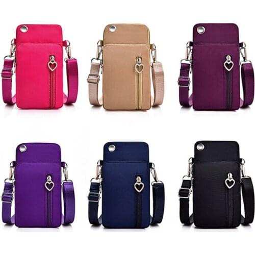 Fashion Womens Messenger Bag Shoulder Bag Multi-Function Mobile Phone Bag Outdoor Earphone Pouch Sports Bag