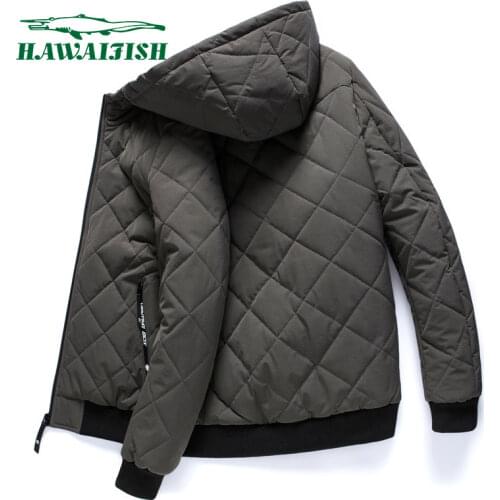 Hawaifish brand men jacket 2021 New Autumn winter Thick warm Hooded Parkas Mens Fashion hot sale Casual Slim Jacket Coat Men