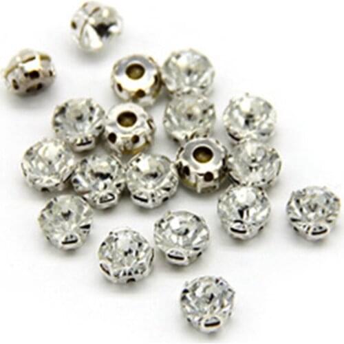New Shinny 3/4/5/6/7/8/10mm Multi-pack D Shape Glass Anti Scratch Claw Rhinestone Sew-on Rhinestones For Garment Accessory
