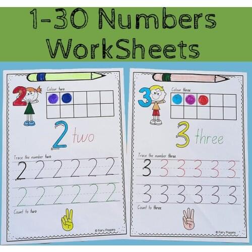 Number 1-30 Cognition Passages Practice Exercise Paper Preschool Learning English Homework Workbook for Kids Worksheets Toys
