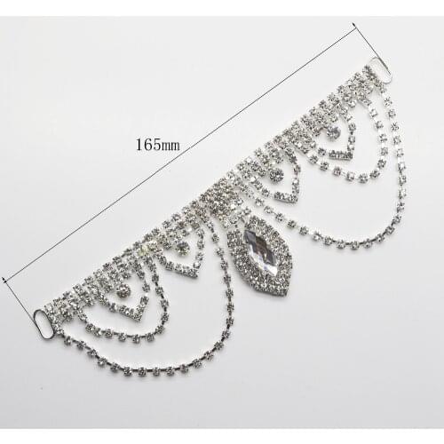 Charm 2pcs 165mm New Water droplets Rhinestone bikini buckles, chain connectors decoration