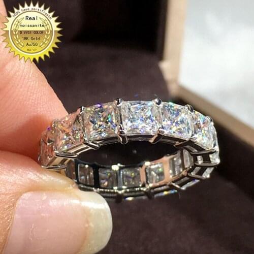 Solid 18K Gold 10ct Moissanite Diamond Ring D color VVS With national certificate 061