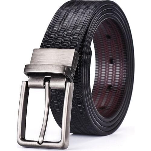 Peikong Men Belt For Men Cowskin Genuine Leather Personality Men belt rotatable pin buckle Quality Male blue Strap Vintage Jeans