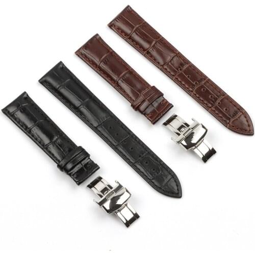 20mm Black Brown Genuine Leather Watch band for Omega watch Strap for Seamaster Bracelet Belt logo on tools free