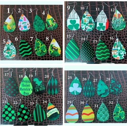 Happy St Patricks Day EarringsCheers Earrings New Faux leather Earring Hat Earrings