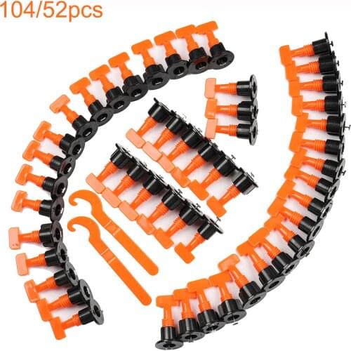 104/52pcs Reusable Tile Leveling System Adjustable Locator Plier Level Wedges Anti-Lippage Tile Leveling Alignment Wedges Spacer