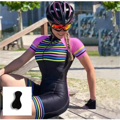 Bicycle Jersey Bike Clothes Jumpsuit Womens Triathlon Short Sleeve Cycling Jersey Sets Skinsuit Maillot Sexy Suit Jumpsuit Road