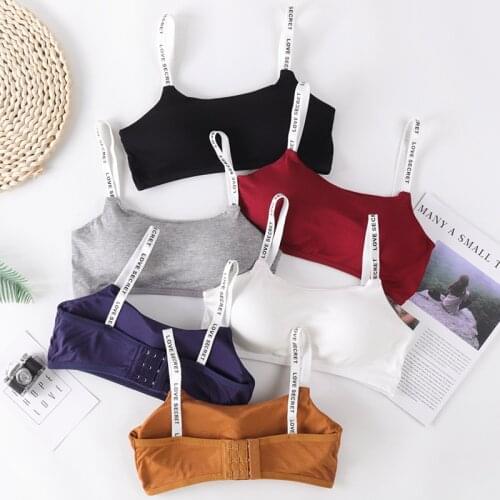 Sexy Seamless Removable Padded Sport Bra Push Up Casual Letter Print Bra Top Fitness Breathable Cotton Women Bra Bralette