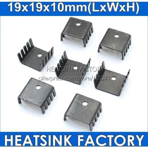 HEATSINK 20pcs Stamping 19*19*10mm DIY Black Anodized Heatsink Stamping Aluminum Heat Sink For TO-220/TO220